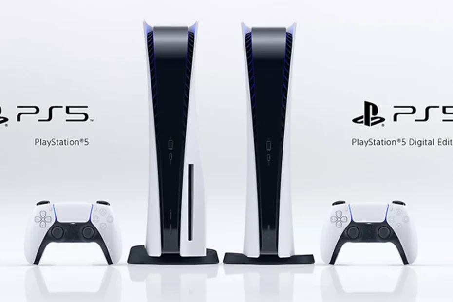 Banner de divulgação das duas versões do PS5 da Sony