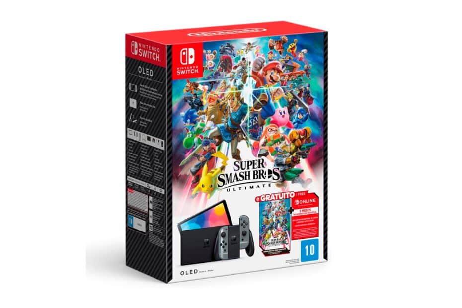 Nintendo Switch OLED + Super Smash Bros por R$ 1.998